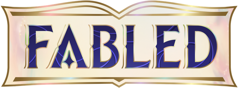 The Fabled card set logo - Lorcana styled medieval banner