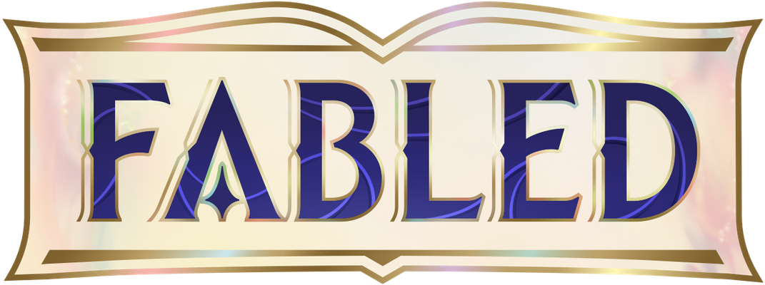 The Fabled card set logo - Lorcana styled medieval banner
